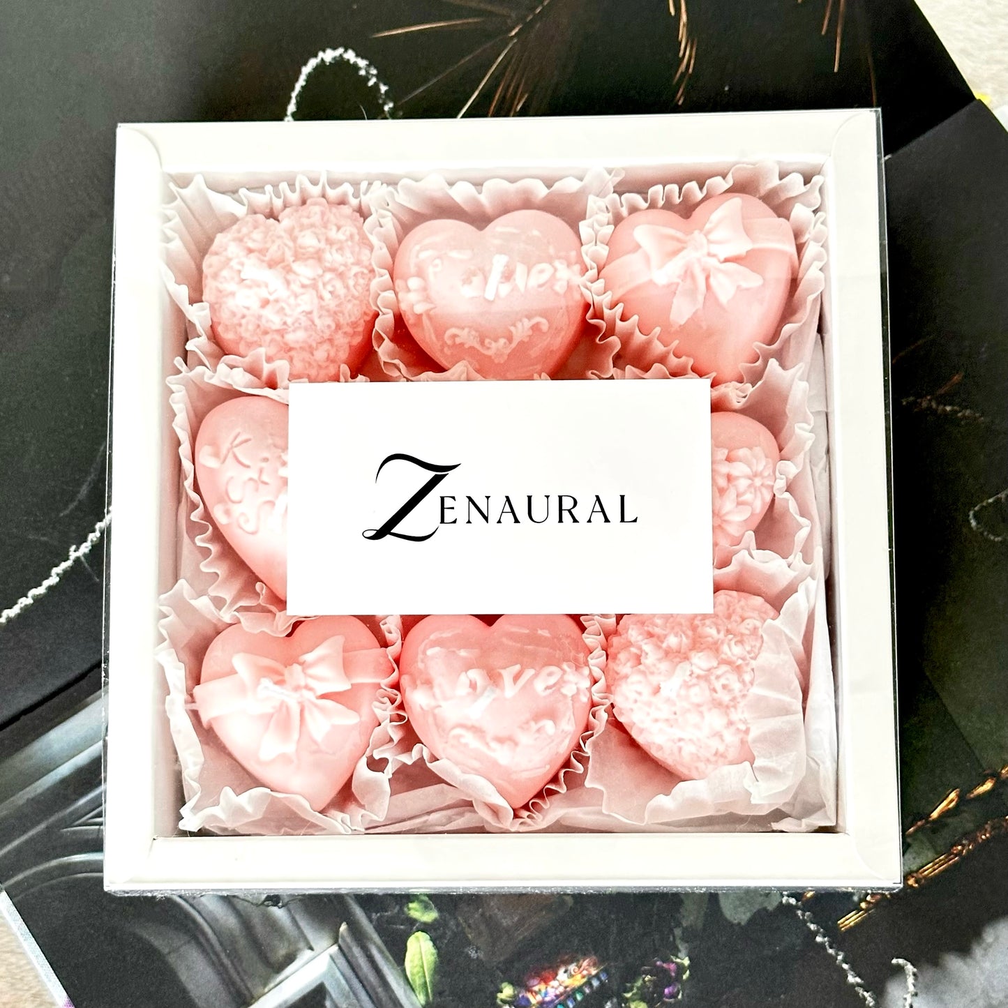 Wick & Melt 9-Heart Gift Box — Blush Mono (Pure Pink)