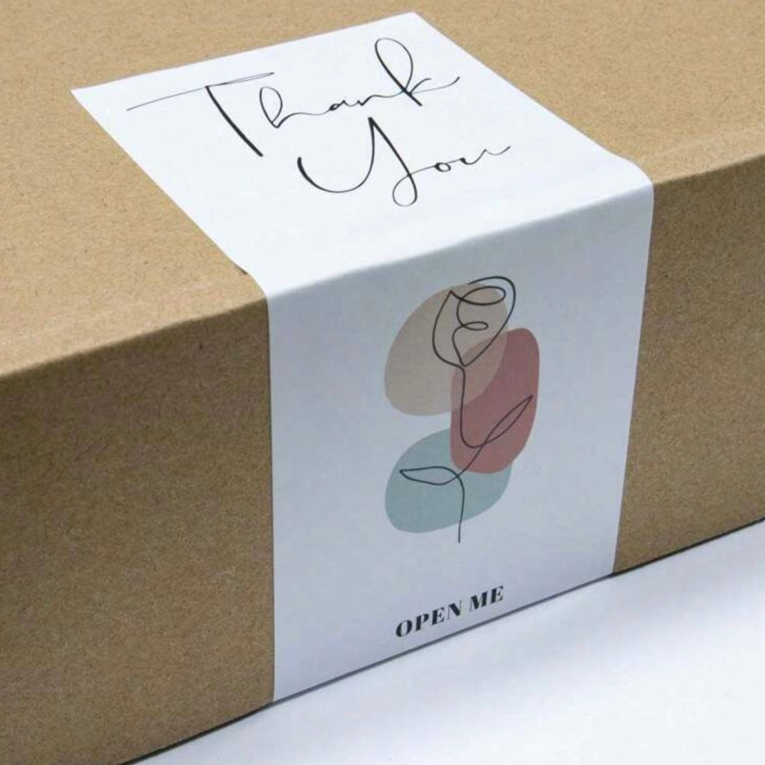 Rose Rectangular Sealing Stickers — 50 pcs/pack