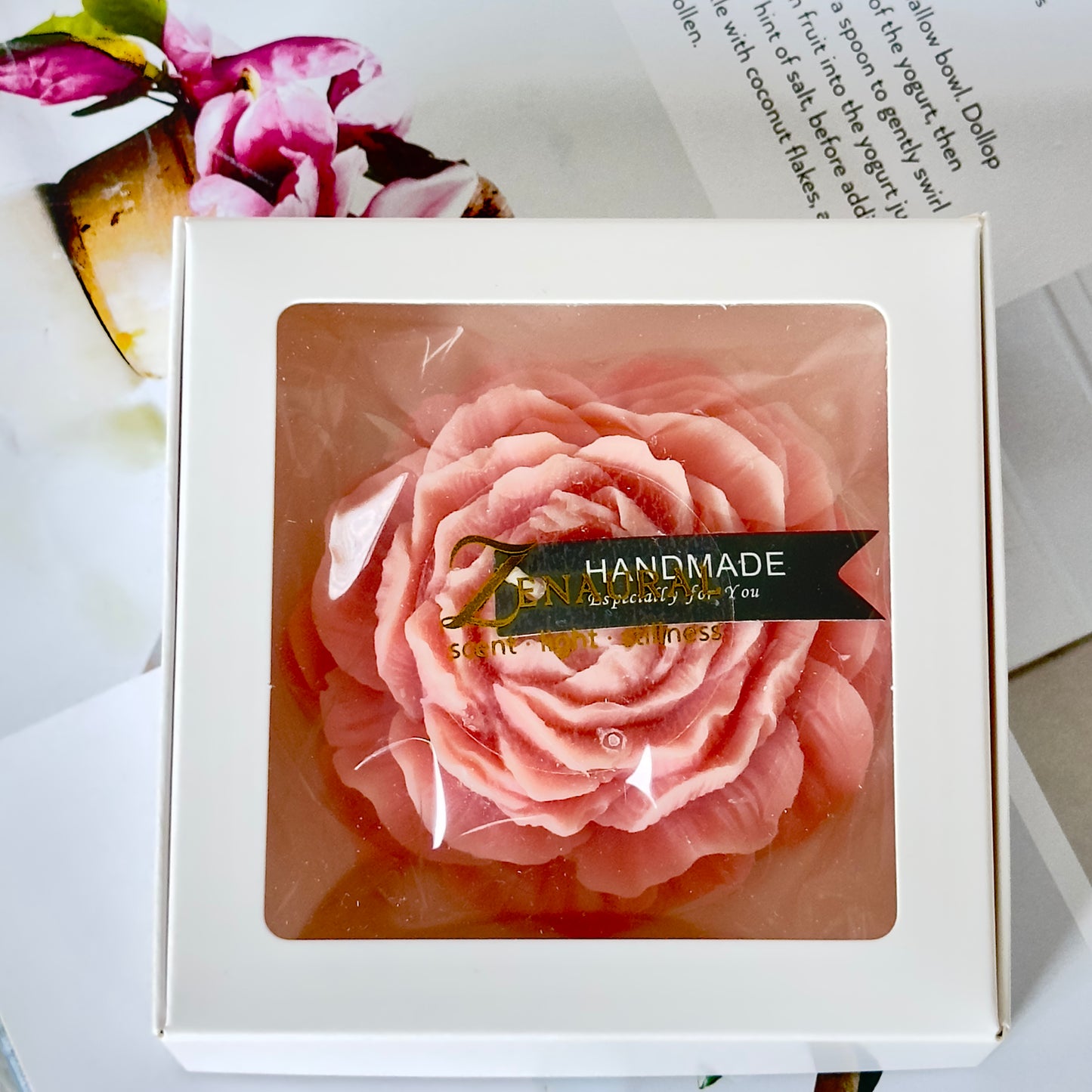 Single Bloom Candle — Blush Bloom (Pink)