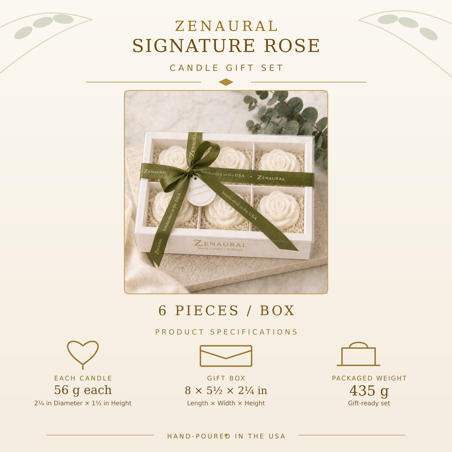 Rose Gift Set — Classic Six · Ivory