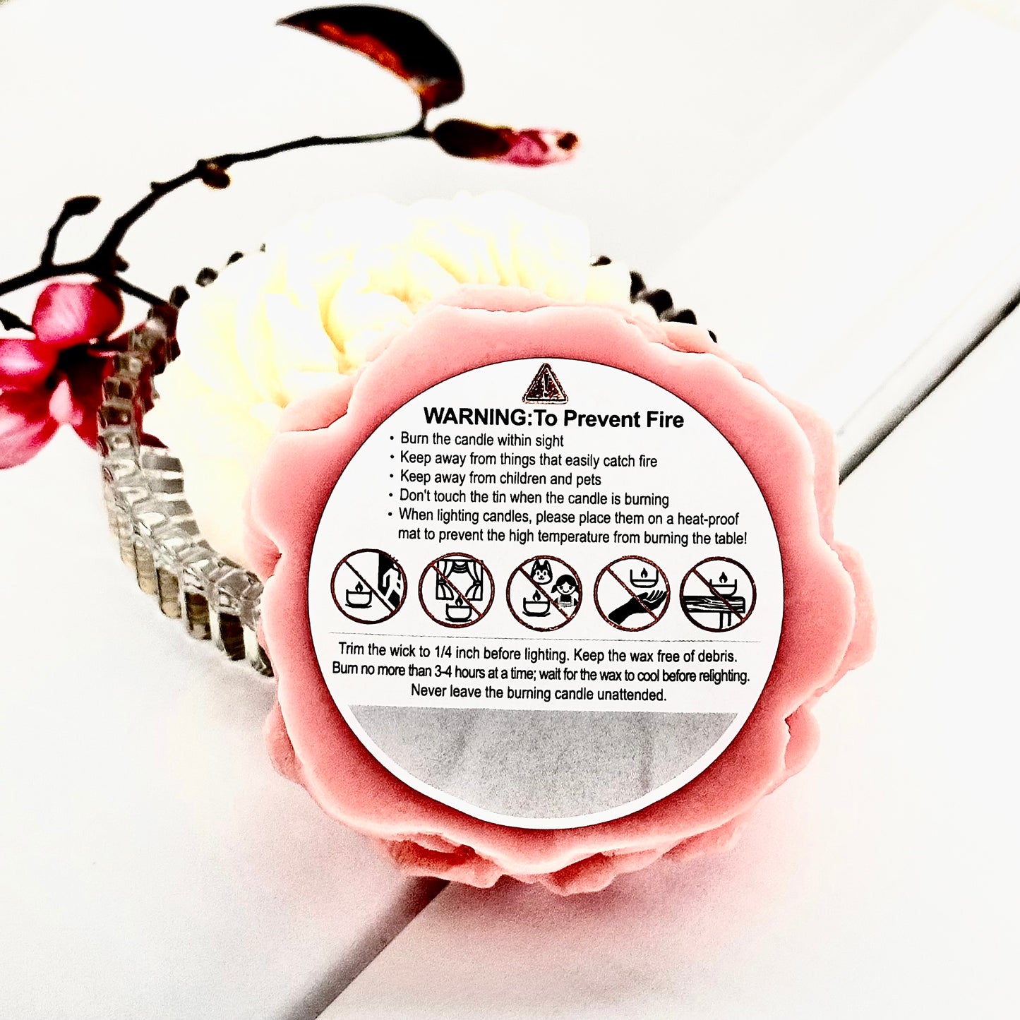 Flower Wax Art - Duo - White Veil & Blush Bloom