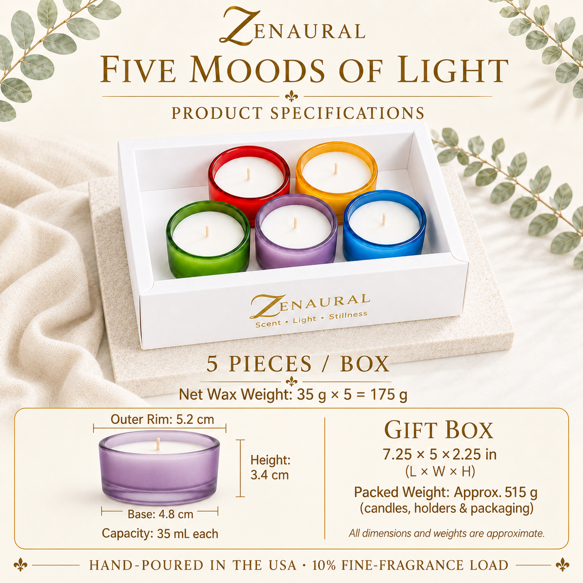 Color Glass Tealight Cups — Five Moods of Light