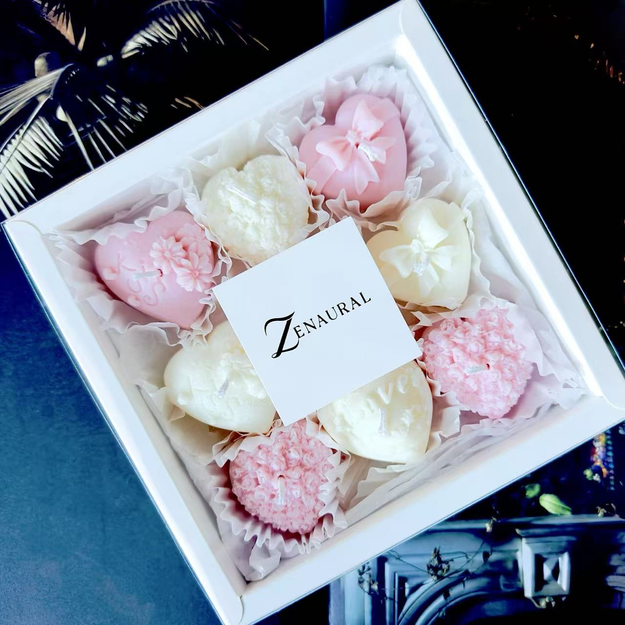 Wick & Melt 9-Heart Gift Box — Pink & White — Blush & Veil