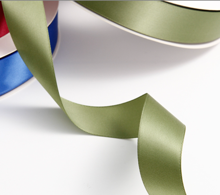 Olive Satin Ribbon — 19 mm, 100 yards/roll