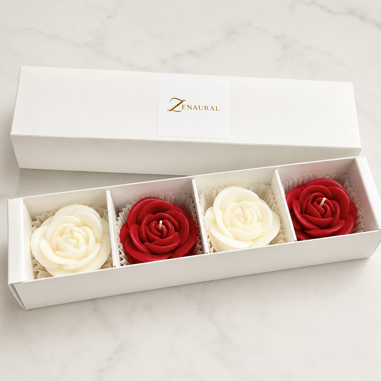 Rose Gift Set — Petite Four · Ivory & Crimson