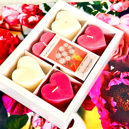 Six Hearts in Quiet Bloom-Fuschia