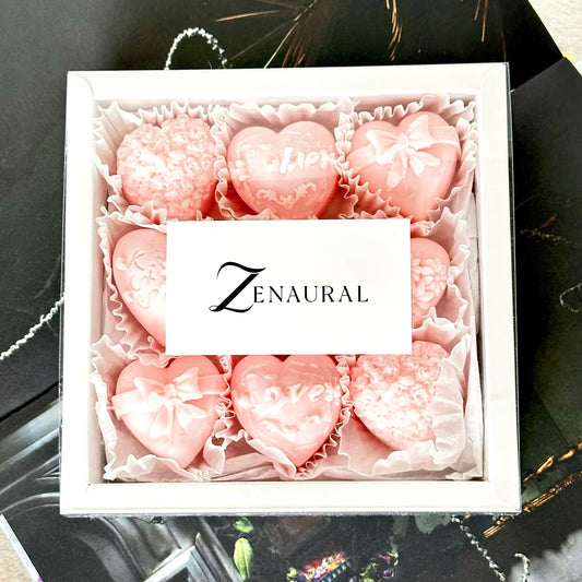 Wick & Melt 9-Heart Gift Box — Blush Mono (Pure Pink)