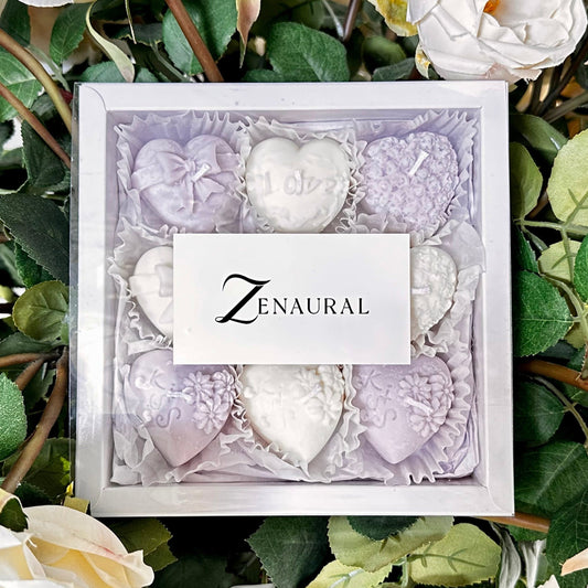 Wick & Melt 9-Heart Gift Box — Purple & White — Violet & Veil