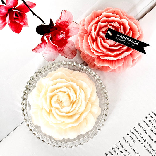 Flower Wax Art - Duo - White Veil & Blush Bloom