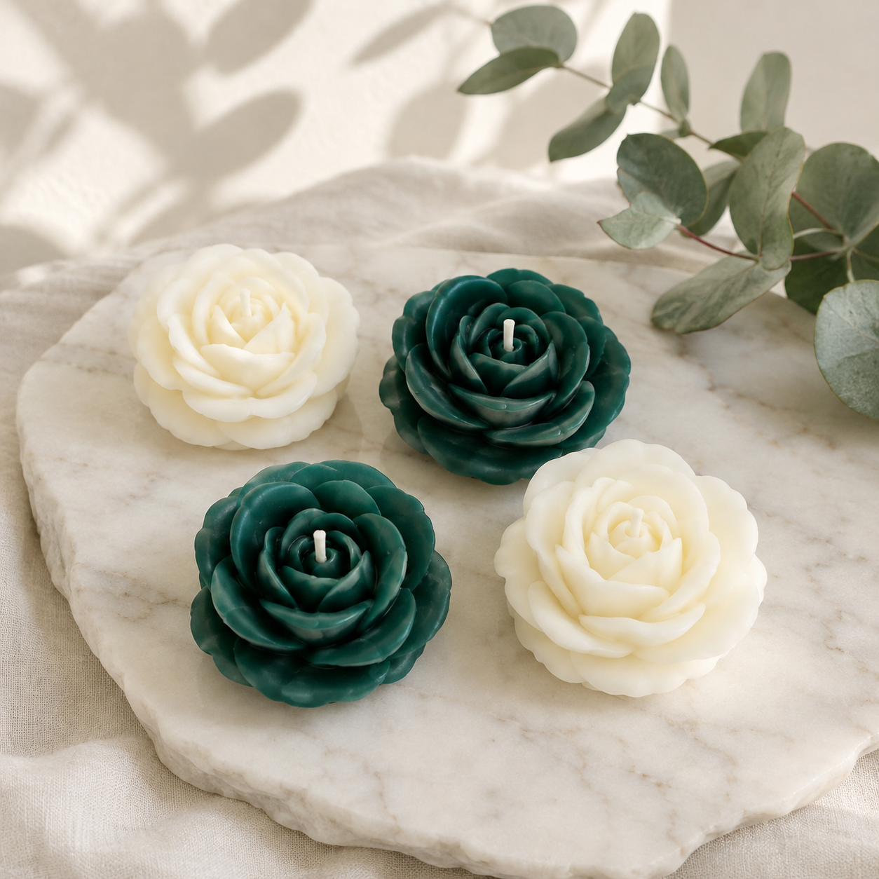 Rose Gift Set — Petite Four · Ivory &amp; Evergreen