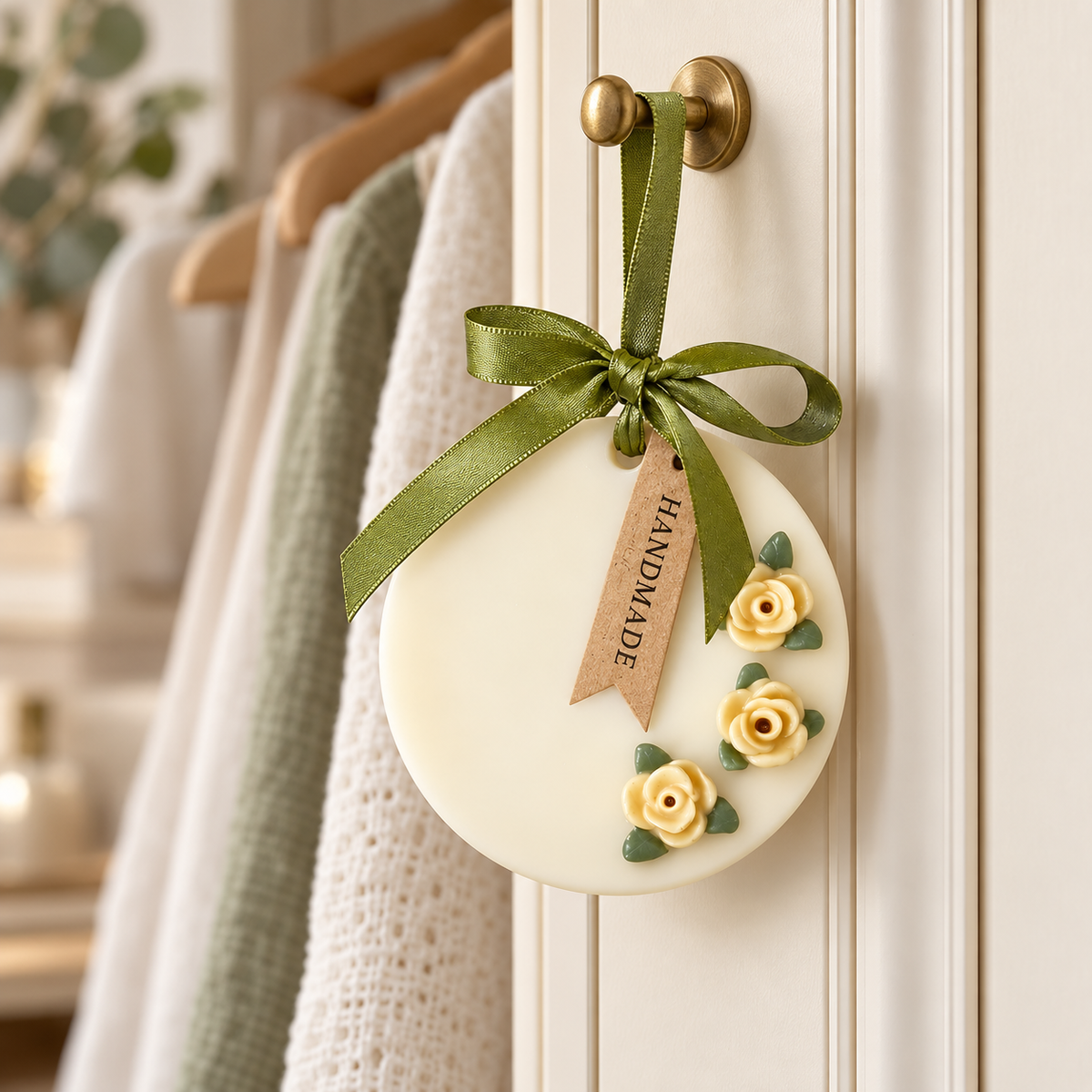 Rose Wax Sachet — Round — Cucumber & Waterlily