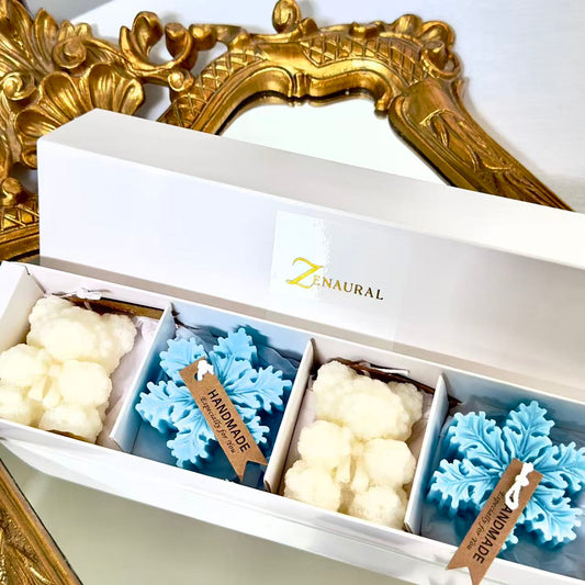 Holiday Candle — Polar Bear & Blue Snowflakes