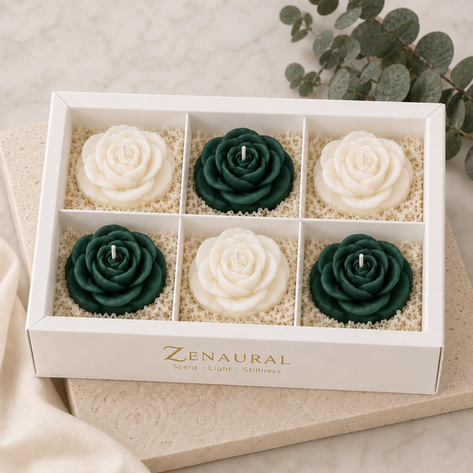 Rose Gift Set — Classic Six · Ivory & Evergreen