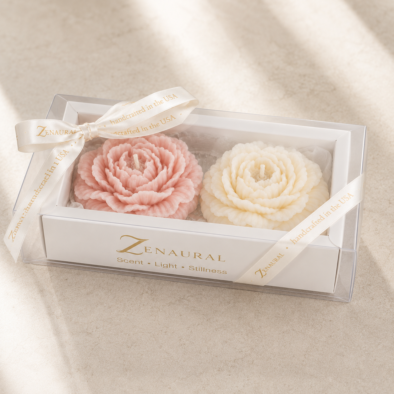 Flower Wax Art Duo — White Veil & Blush Bloom