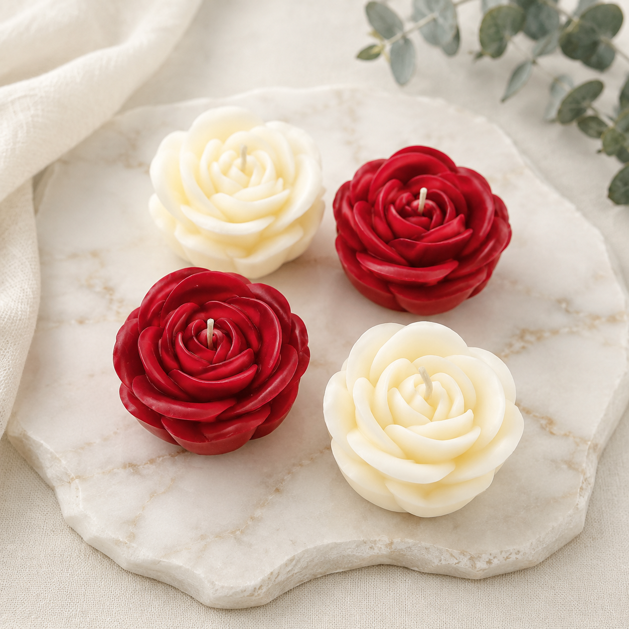 Rose Gift Set — Petite Four · Ivory & Crimson