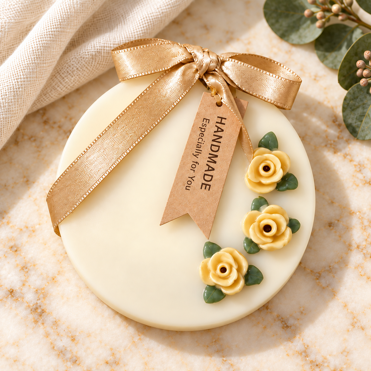 Rose Wax Sachet — Round — Dewy Rose
