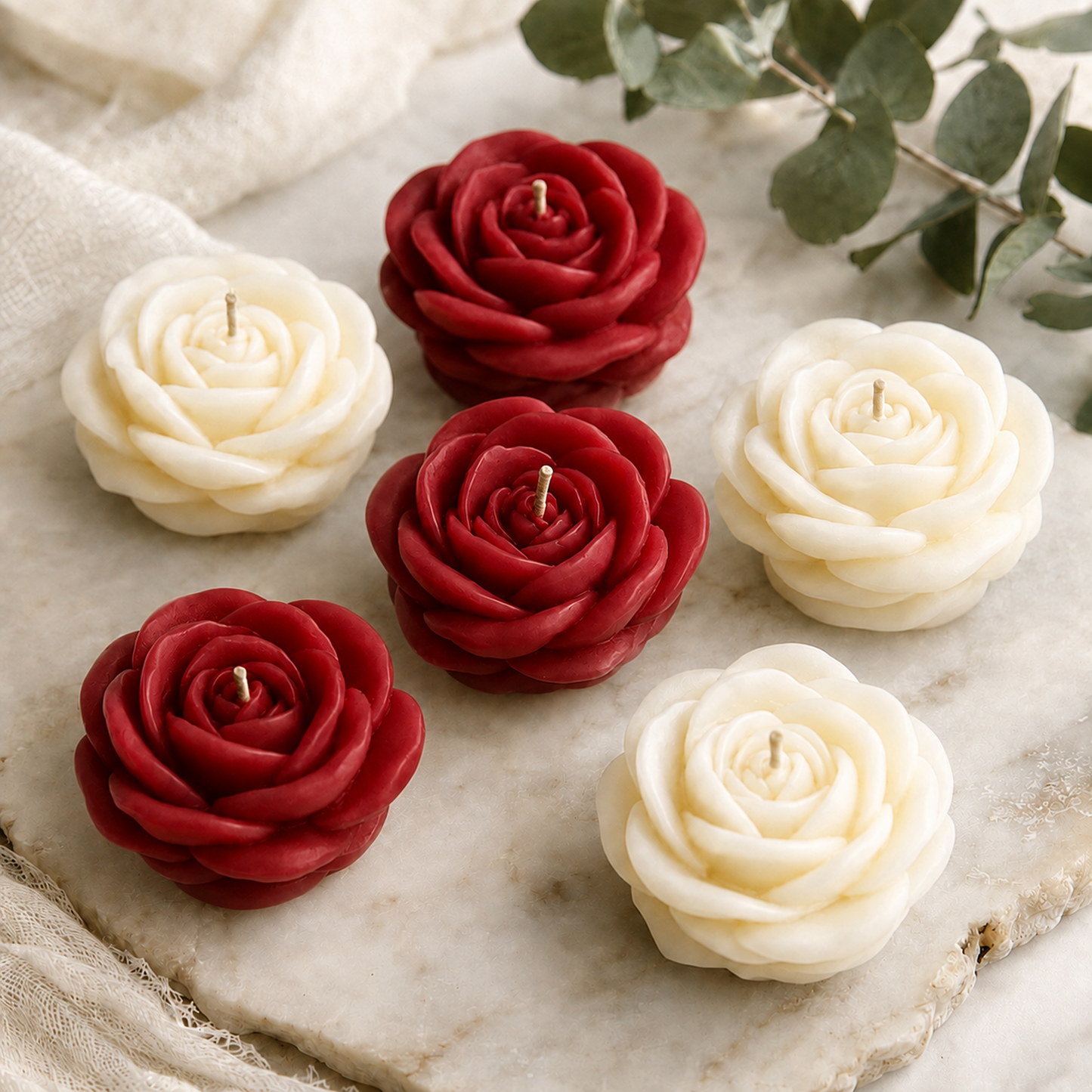 Rose Gift Set — Classic Six · Ivory & Crimson