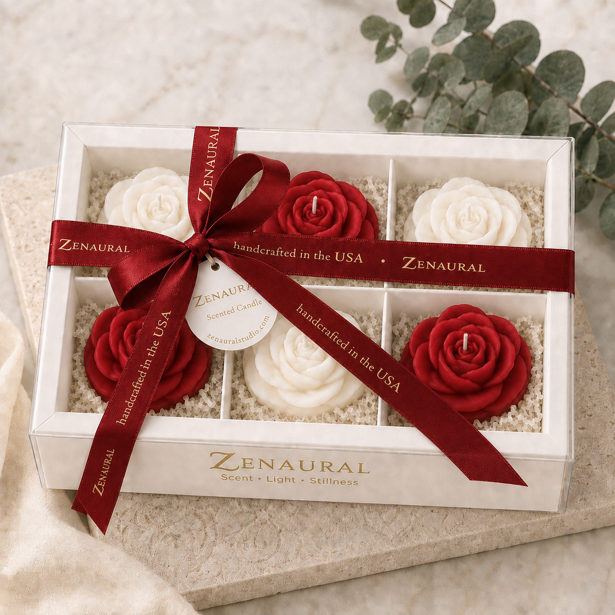 Classic Rose Candle Gift Set — 6 Pieces