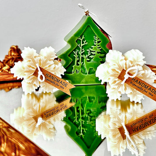 Holiday Candle — Tree & Snowflakes Set  — Evergreen
