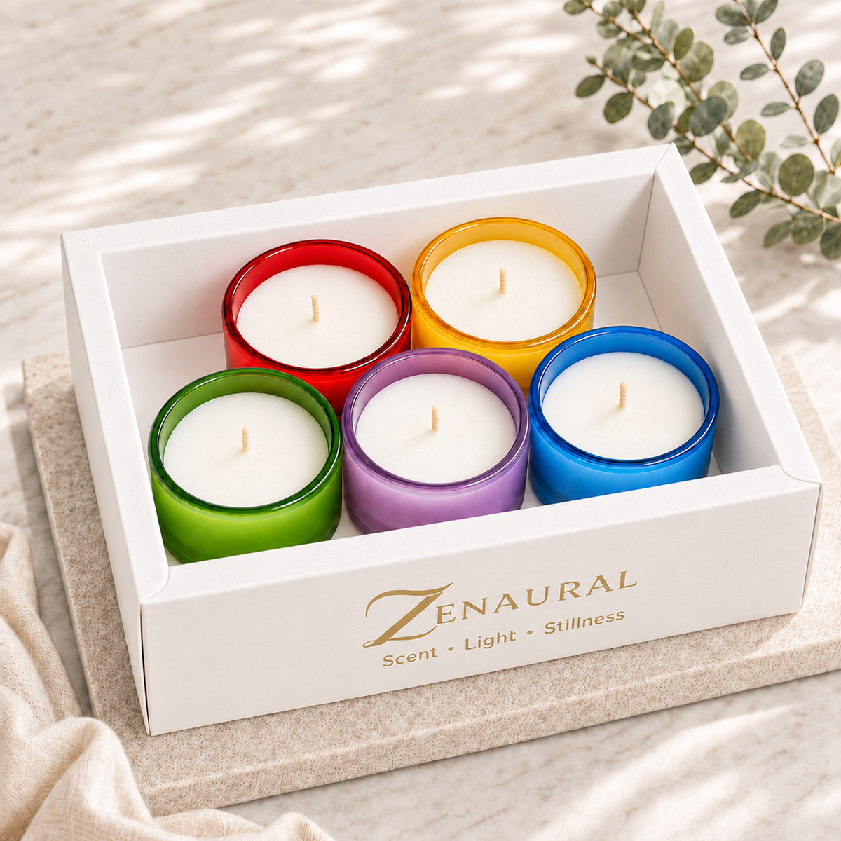 Color Glass Tealight Cups  — Five Moods of Light