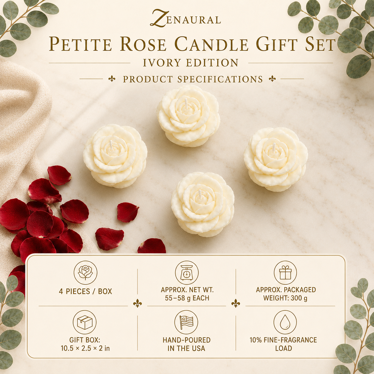 Rose Gift Set — Petite Four · Ivory