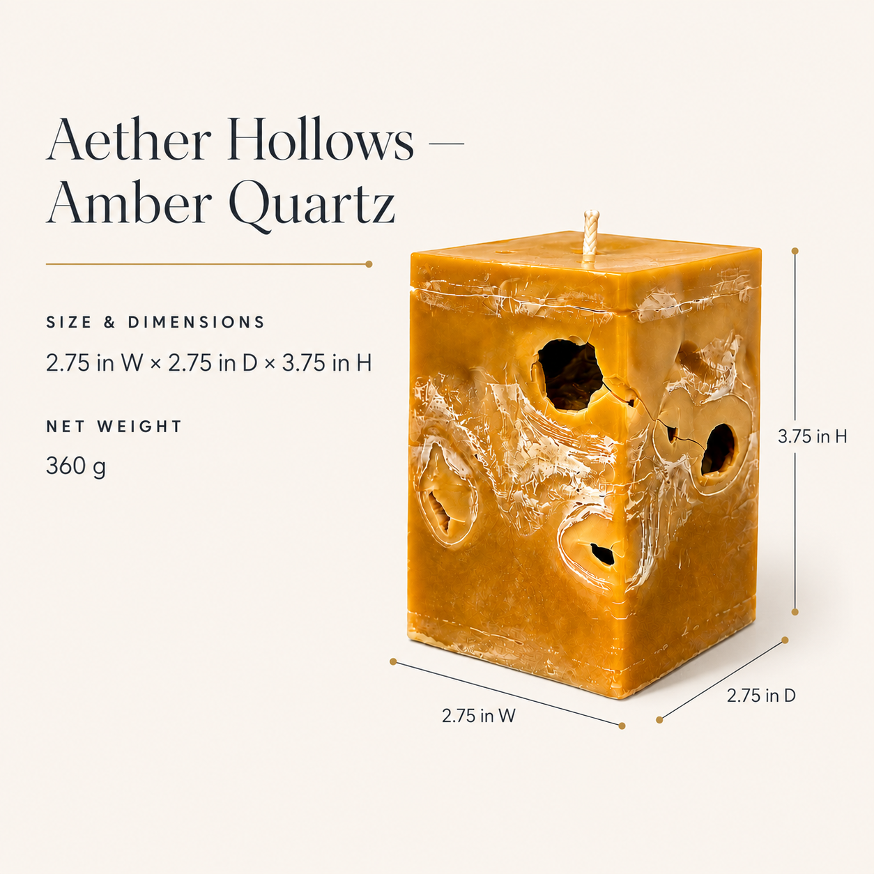 Aether Hollows — Amber Quartz Monolith