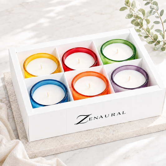 Color Glass Tealight Cups — Six Harmonies of Light