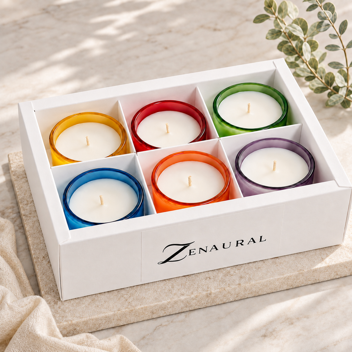 Color Glass Tealight Cups — Six Harmonies of Light