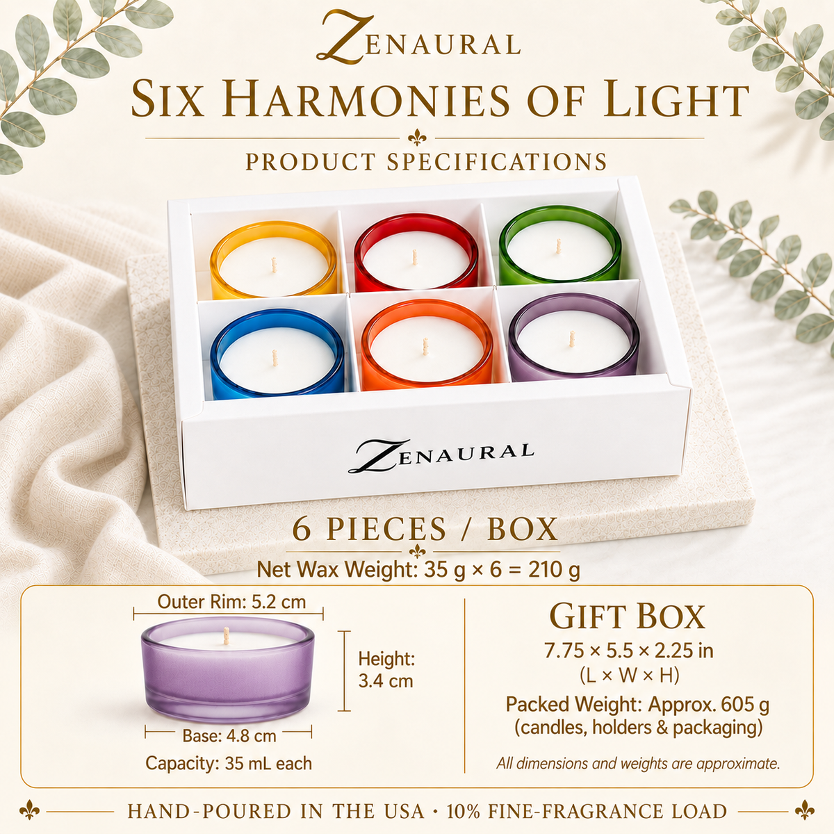 Color Glass Tealight Cups — Six Harmonies of Light
