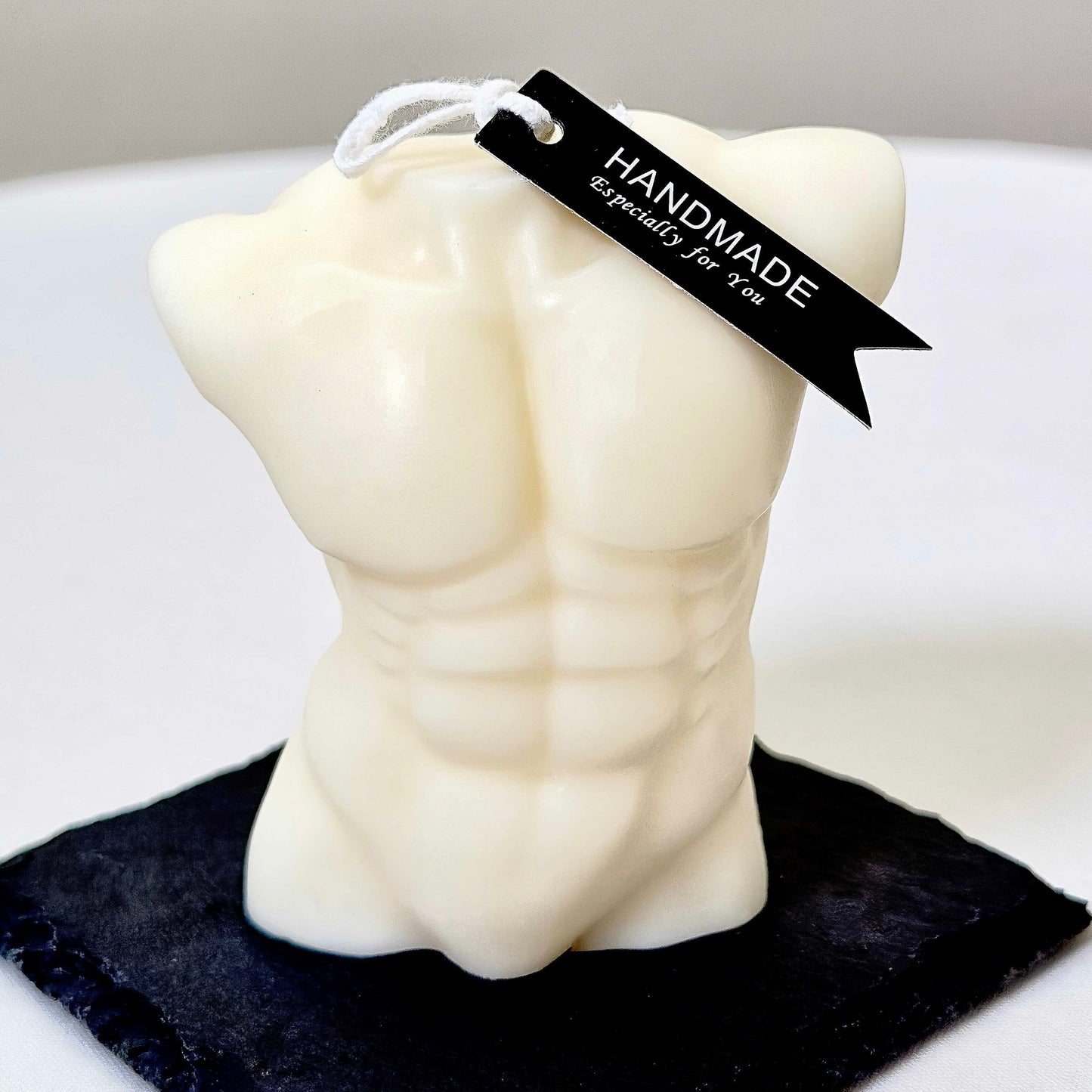 Sculpted Serenity — Quiet Strength on 4" Black Slate Base