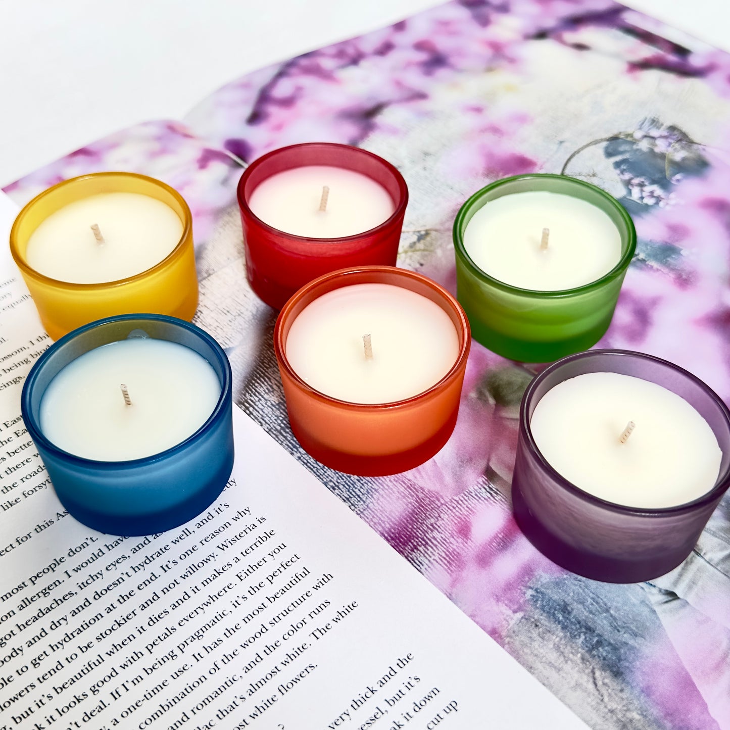 Color Glass Tealight Cups — Six Harmonies of Light