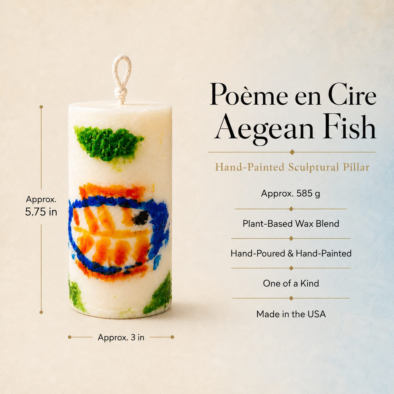 Poème en Cire — Aegean Fish · Mythic Blue