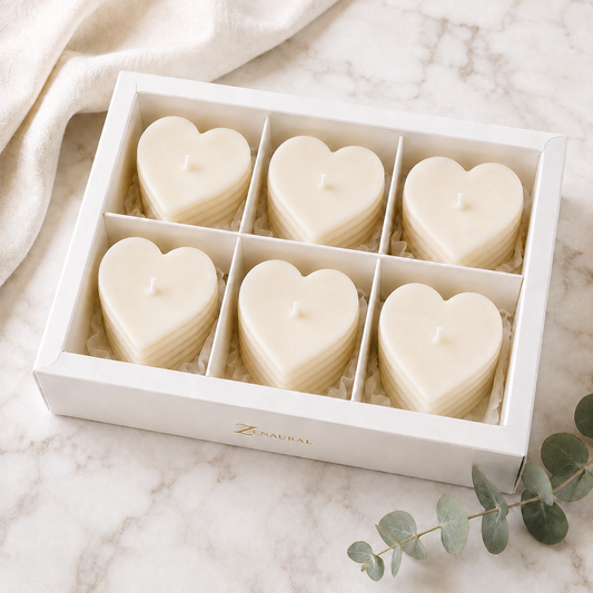 Roseline Spiral 6-Heart Candle Gift Set — Ivory Veil
