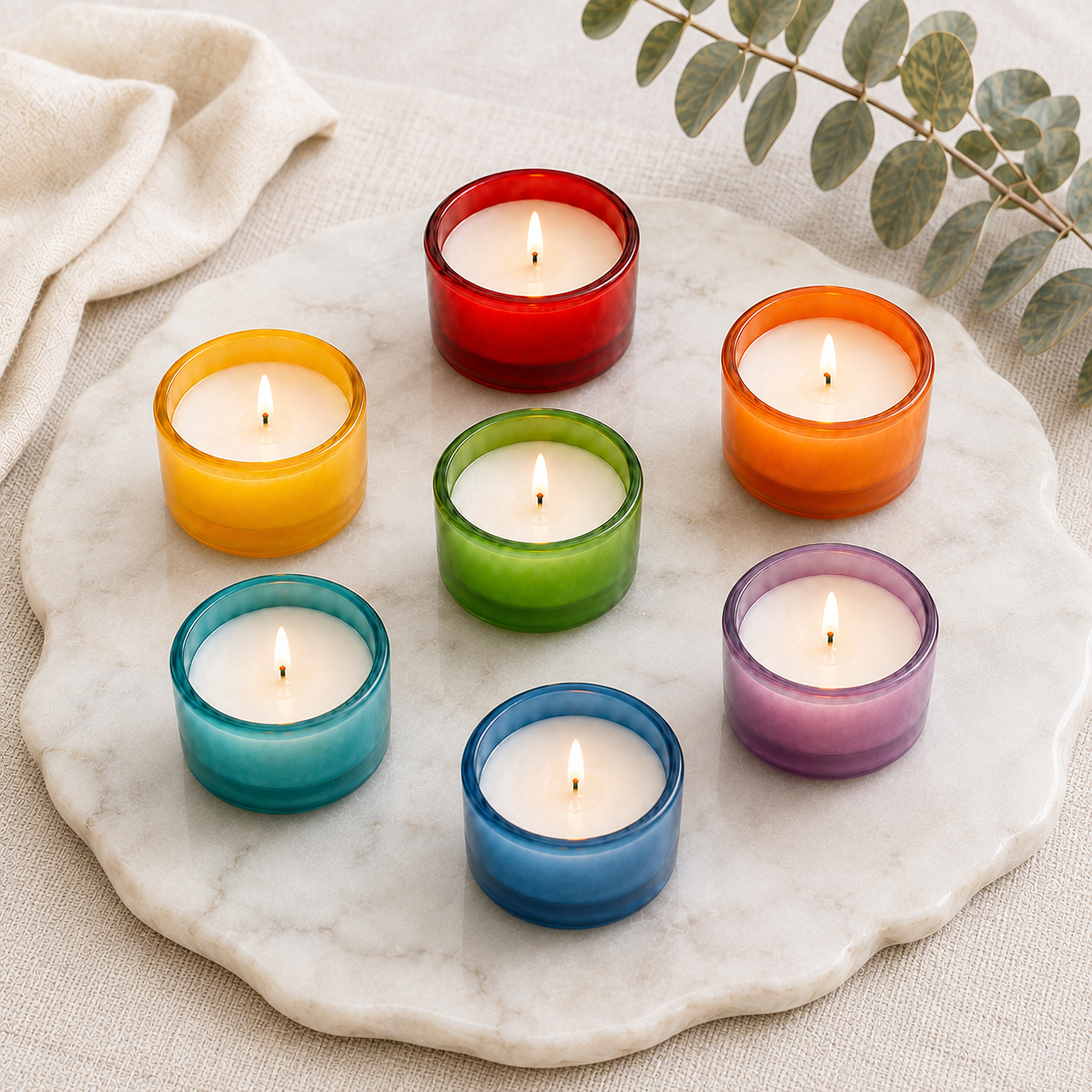 Color Glass Tealight Cups — Seven Notes of Light