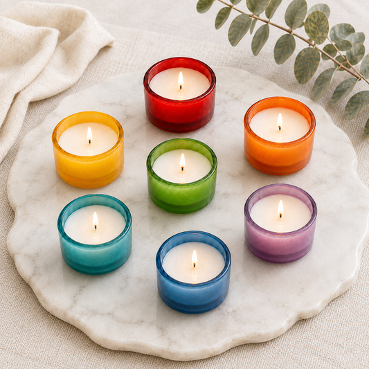 Color Glass Tealight Cups — Seven Notes of Light