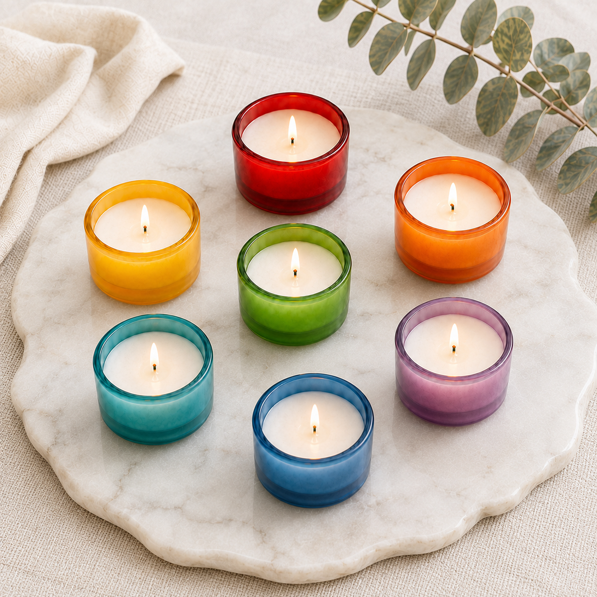 Color Glass Tealight Cups — Seven Notes of Light
