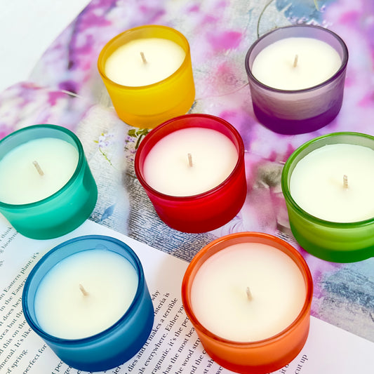 Color Glass Tealight Cups — Seven Notes of Light