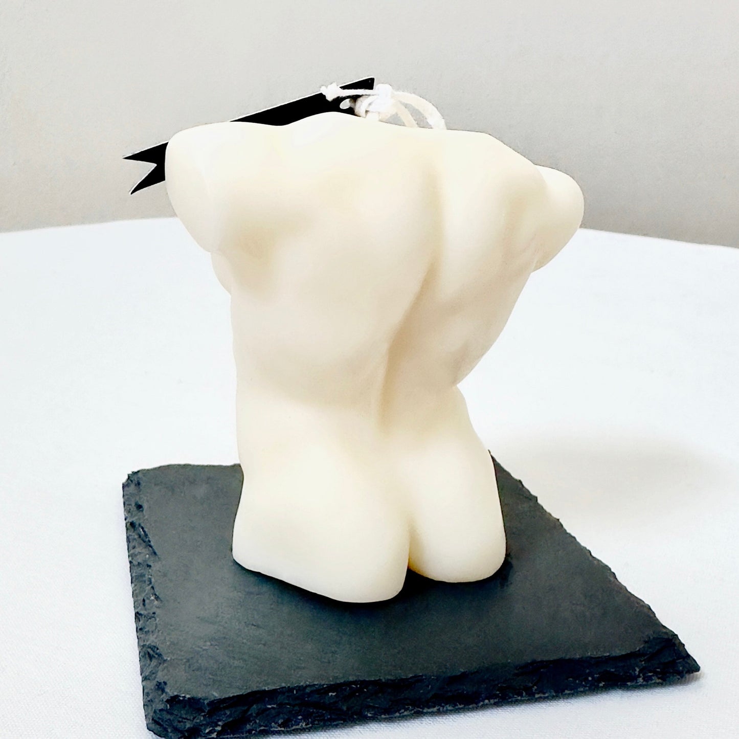 Sculpted Serenity — Quiet Strength on 4" Black Slate Base