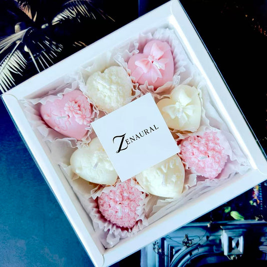 Wick & Melt 9-Heart Gift Box — Pink & White — Blush & Veil