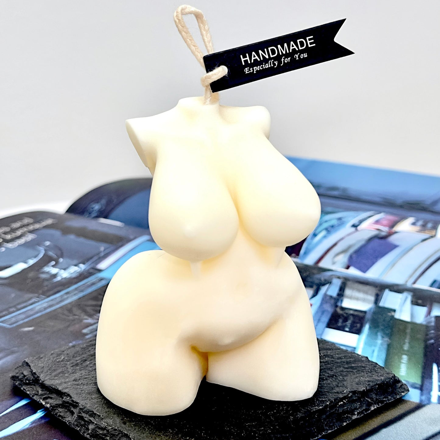 Sculpted Serenity — Abundant Grace on 4" Black Slate Base