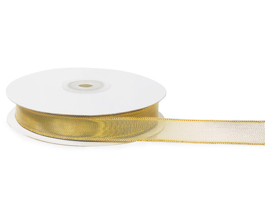 Packing Gift Wrap — Gold Mesh Wired Ribbon – 5/8" x 50 Yards
