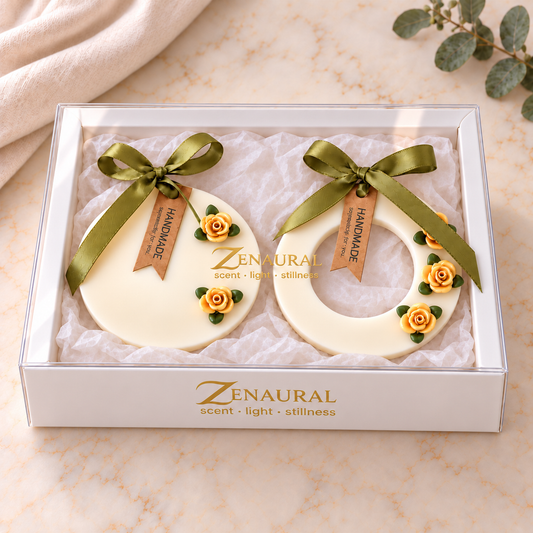 Rose Wax Sachets — Round &amp; Ring Duo — Cucumber &amp; Waterlily