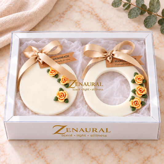 Rose Wax Sachets — Round & Ring Duo — Dewy Rose
